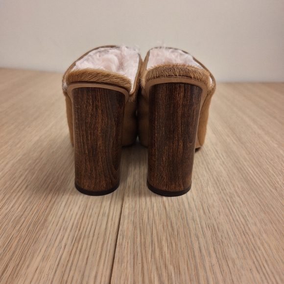 Brother Vellies Mongolian Brown Lamb Mules - Picture 2 of 6